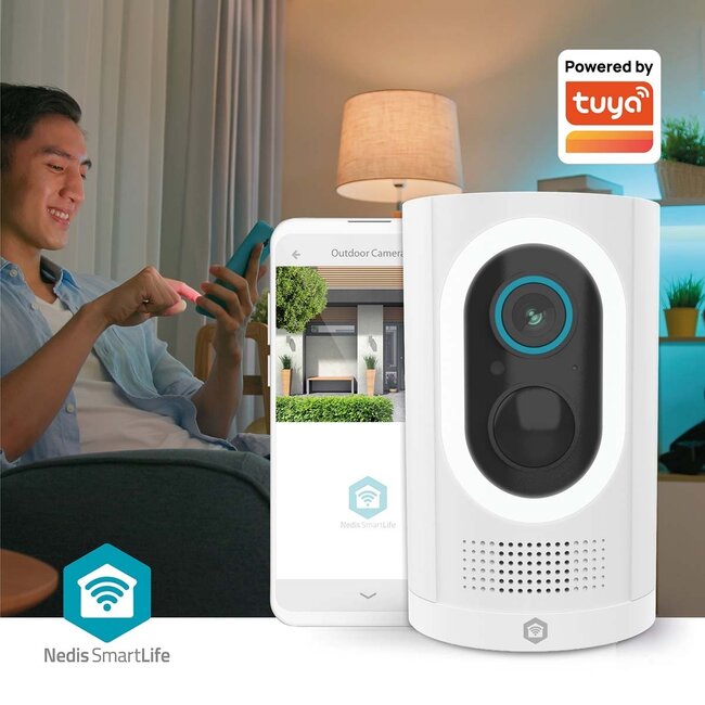 Nedis SmartLife Outdoor-Kamera mit Spotlight | Akku | Wi-Fi | 3MP Full HD 1296p