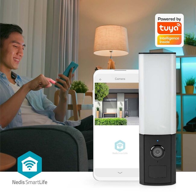 Nedis SmartLife Außenlampe mit Kamera | Netzbetrieb | Wi-Fi | Full HD 1080p