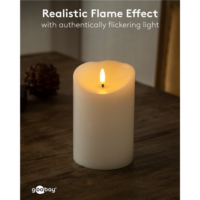Goobay LED-Kerze | 15 cm | Timerfunktion | Weiß | IP20
