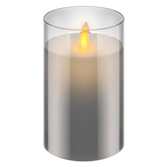 Goobay Goobay LED-Glaskerze 12,5 cm mit Timer Grau IP20