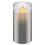 Goobay LED-Glaskerze 15 cm mit Timer Grau IP20