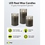Goobay LED-Glaskerzen Set | 3 Stück | Timerfunktion | Grau | IP20
