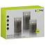 Goobay LED-Glaskerzen Set | 3 Stück | Timerfunktion | Grau | IP20