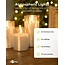Goobay LED-Glaskerzen Set | 3 Stück | Timerfunktion | Gold | IP20