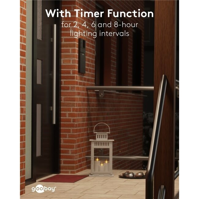 Goobay LED-Kerzenset 3er | Fernbedienung | Weiß | IP44