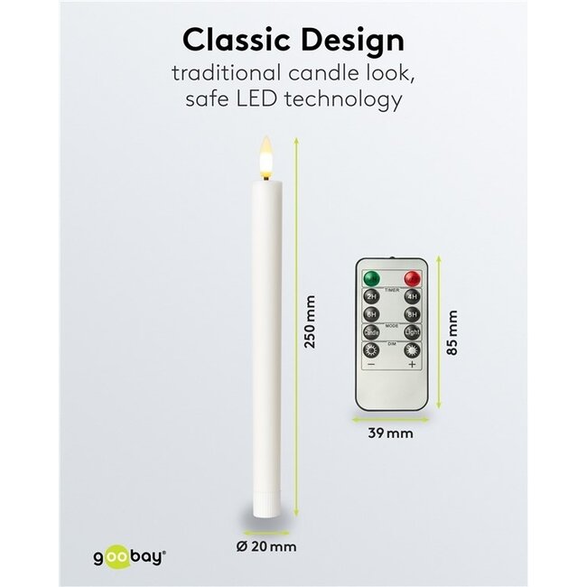 Goobay LED-Kerzenset | 5 Stück | Fernbedienung | Weiß | IP20