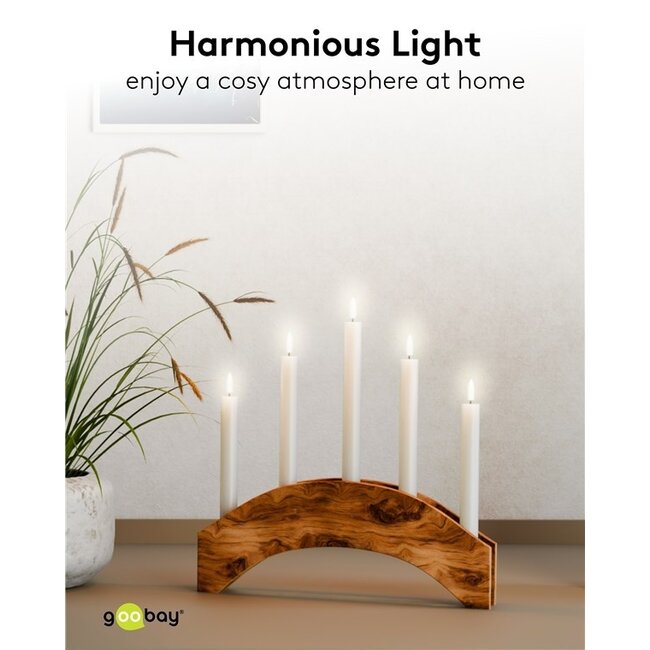 Goobay LED-Kerzenset | 5 Stück | Fernbedienung | Weiß | IP20
