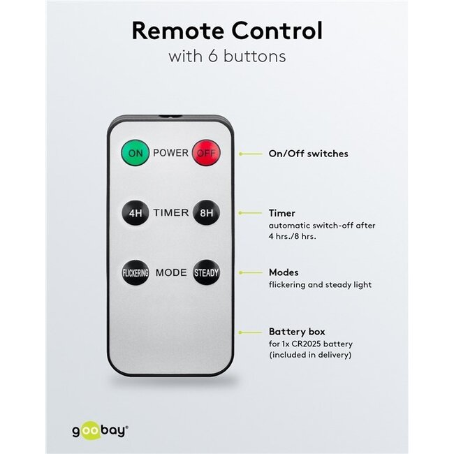 Goobay LED-Kerzenset | 5 Stück | Fernbedienung | Rot | IP20