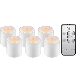 Goobay Goobay LED-Teelicht-Set | 6 Stück | Fernbedienung | Wiederaufladbar | Weiß | IP20