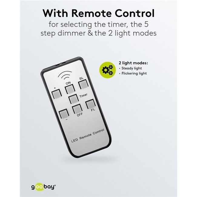 Goobay LED-Teelicht-Set | 6 Stück | Fernbedienung | Wiederaufladbar | Weiß | IP20