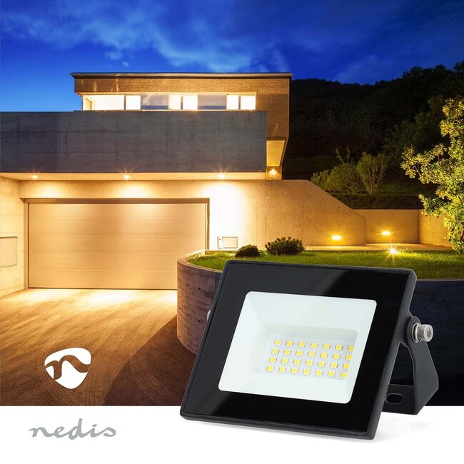 Nedis LED-Außenstrahler 20W IP44 Schwarz