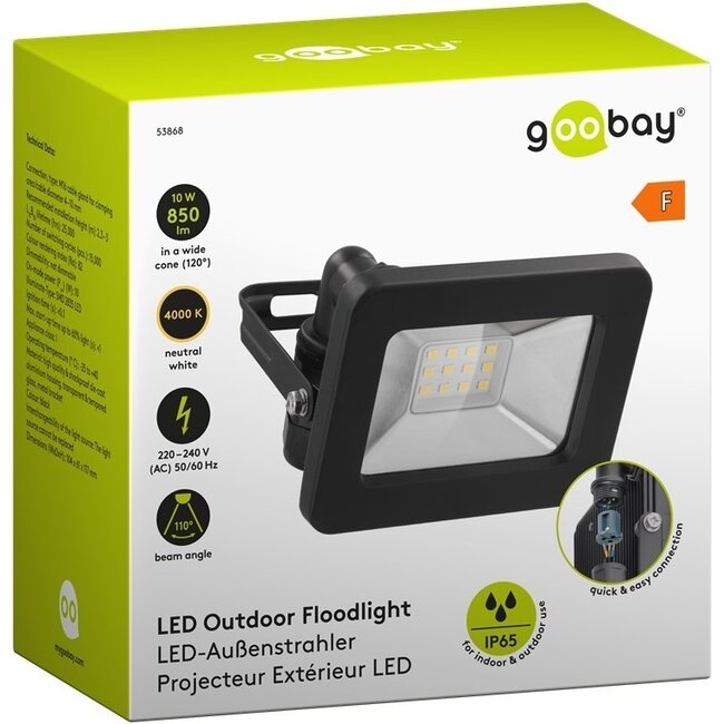 Goobay LED-Außenstrahler 10W IP65 Schwarz