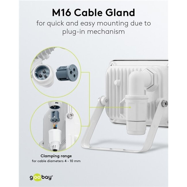 Goobay LED-Außenstrahler 10W IP65 Weiß