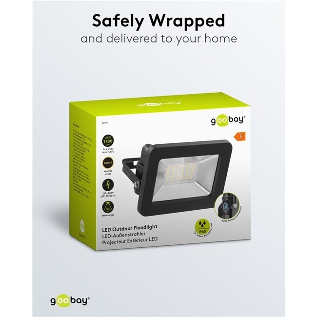 Goobay LED-Außenstrahler 20W IP65 Schwarz
