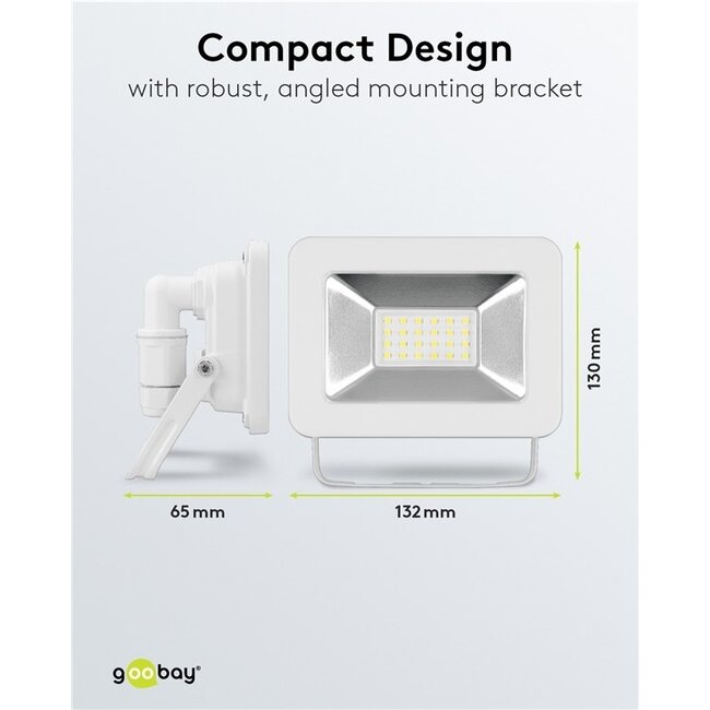 Goobay LED-Außenstrahler 20W IP65 Weiß