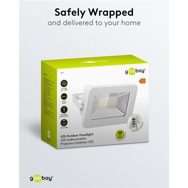 Goobay LED-Außenstrahler 20W IP65 Weiß