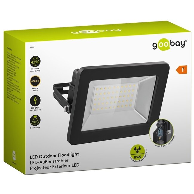 Goobay LED-Außenstrahler 50W IP65 Schwarz