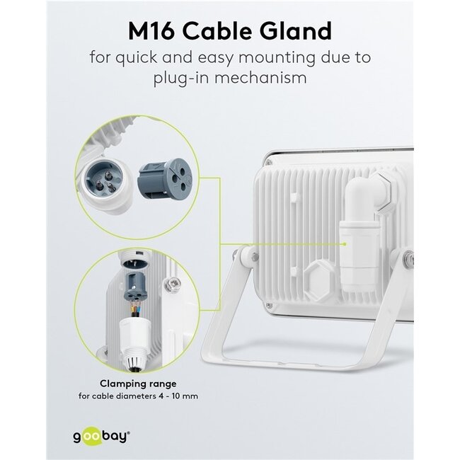 Goobay LED-Außenstrahler 50W IP65 Weiß