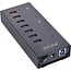 InLine USB-Hub (USB-A/USB-C) | 7x USB-A | USB 3.0 5 Gbps | Externes Netzteil | Aluminium | 0,60 m