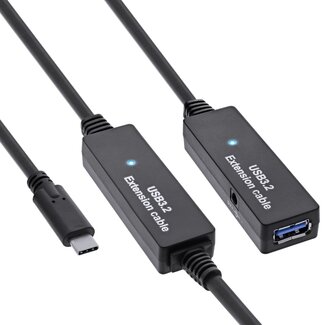 InLine InLine USB-C zu USB-A aktive Verlängerungskabel | USB 3.0 5 Gbps | 10 Meter