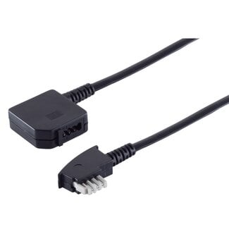 S-Impuls TAE-N Telefonverlängerungskabel | Schwarz | 6 Meter