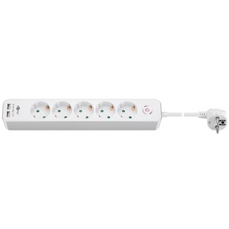 Goobay Goobay Steckdosenleiste | 5 Steckplätze | 2x USB-A | Schalter | 1,5 m