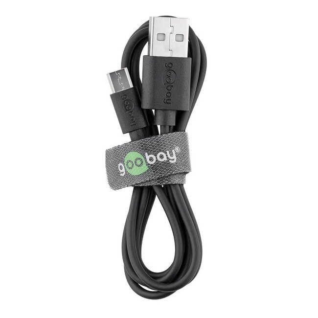 Goobay USB-Ladegerät mit Micro-USB-Kabel 5W Schwarz 1m