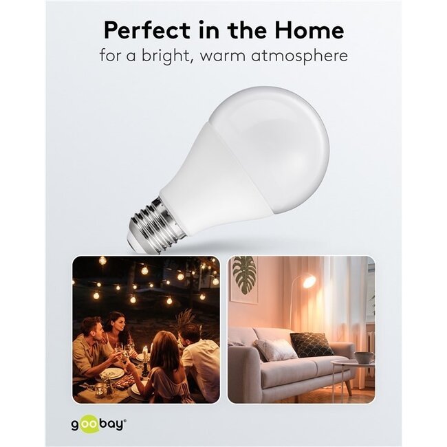 Goobay LED-Lampe | Warmweiß | E27 | A60 | 11W