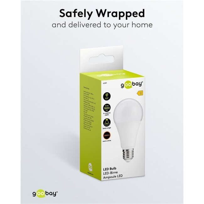 Goobay LED-Lampe | Warmweiß | E27 | A60 | 15W