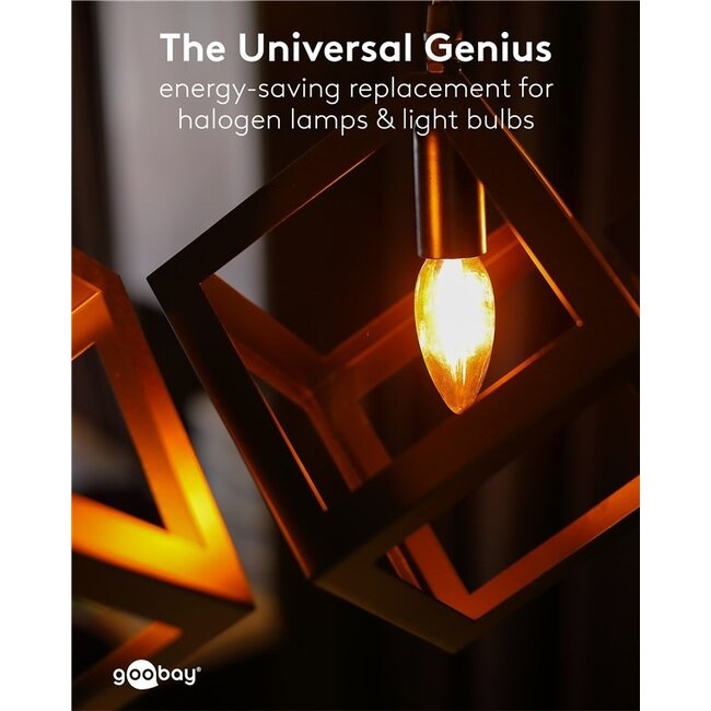 Goobay LED-Glühfadenlampe | Warmweiß | E14 | C35 | 6W