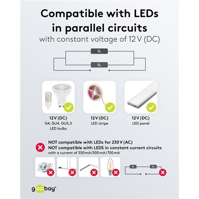 Goobay LED-Trafo | dimmbar | 12V DC | 6-30W | IP20