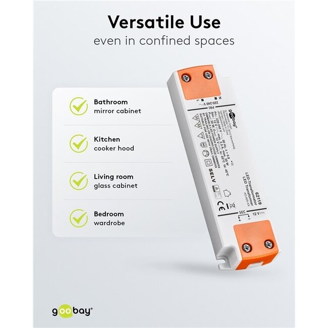 Goobay LED-Trafo | dimmbar | 12V DC | 6-30W | IP20
