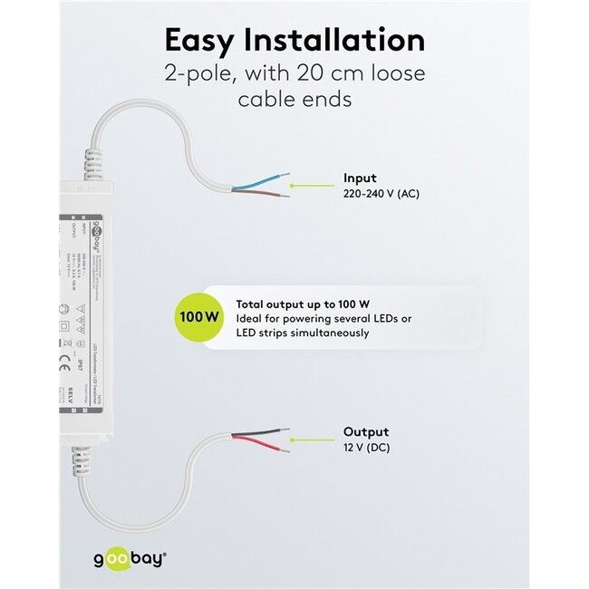 Goobay LED-Trafo | 12V DC | 100W | IP67