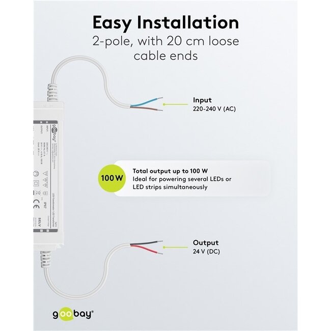Goobay LED-Trafo | 24V DC | 100W | IP67