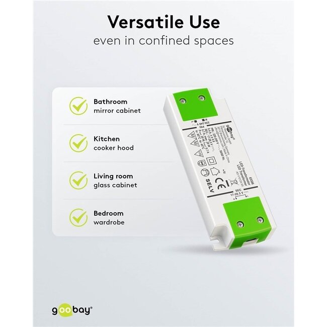 Goobay LED-Trafo | 17-28,5V DC | 12-20W | IP20