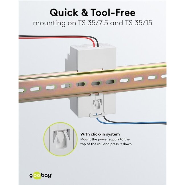 Goobay LED-Trafo für Hutschiene | 24V DC | 60W | IP20