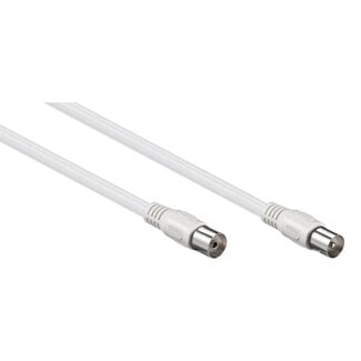 Goobay IEC-Stecker (m) - IEC-Buchse (w) Koaxialkabel | >85 dB | CCS | gerade | weiß | 1 Meter