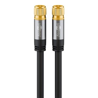 Goobay Goobay F-Stecker (m) - F-Stecker (m) Koaxialkabel | 135 dB | Kupfer | gerade | vergoldet | schwarz | 2 Meter