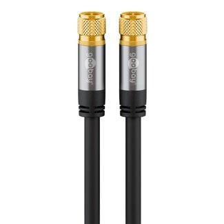 Goobay Goobay F-Stecker (m) - F-Stecker (m) Koaxialkabel | 135 dB | Kupfer | Gerade | Vergoldet | Schwarz | 5 Meter