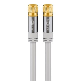 Goobay Goobay F-Stecker (m) - F-Stecker (m) Koaxialkabel | 135 dB | Kupfer | Gerade | Vergoldet | Weiß | 5 Meter