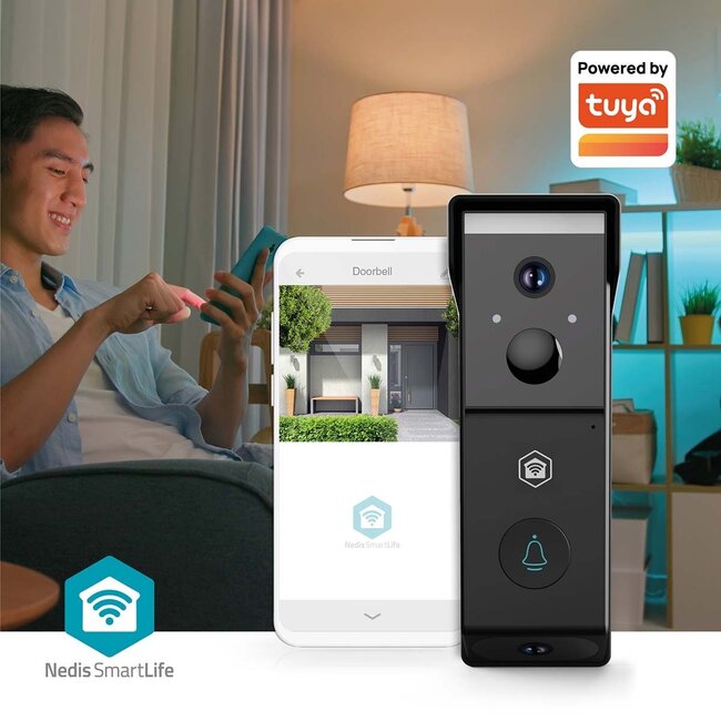 Nedis SmartLife Video-Türklingel mit Gong | 2 Kameras | Akku | WLAN | Full HD 1080p