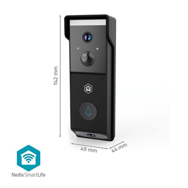 Nedis SmartLife Video-Türklingel mit Gong | 2 Kameras | Akku | WLAN | Full HD 1080p