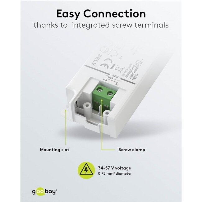 Goobay LED-Trafo | 34-57V DC | 12-20W | IP20