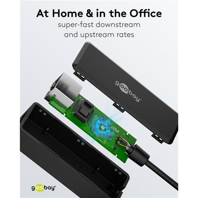 Goobay USB-A zu RJ45 LAN Adapter | USB 3.0 | CAT6 | Schwarz | 0,10 m