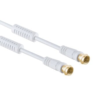 S-Impuls F(m)-F(m) Koaxialkabel | >100 dB + Ferrit | CCS | vergoldet | gerade | weiß | 2,5 m