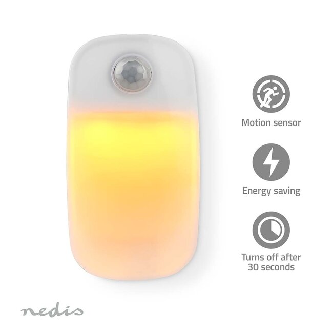Nedis LED-Nachtlicht mit Bewegungsmelder | Stecker | Warmweiß | IP20