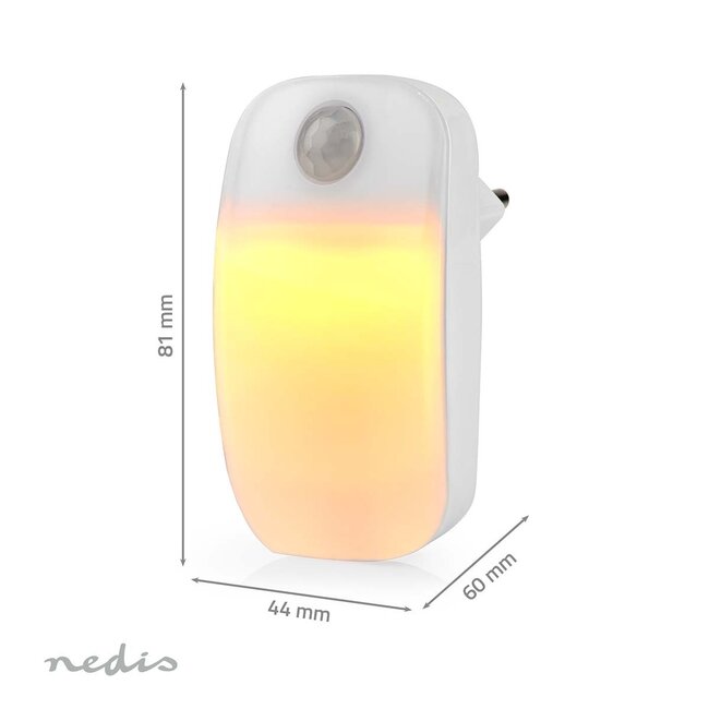 Nedis LED-Nachtlicht mit Bewegungsmelder | Stecker | Warmweiß | IP20