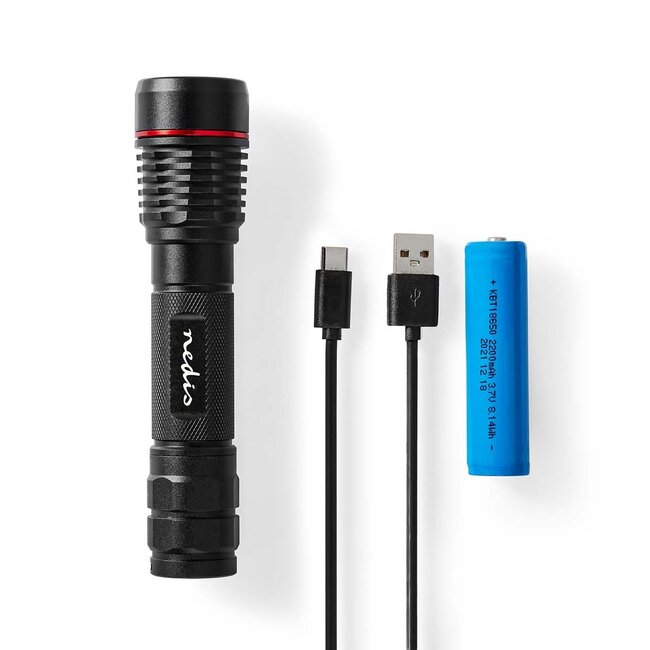 Nedis LED-Taschenlampe | Wiederaufladbar | 10W | IPX7