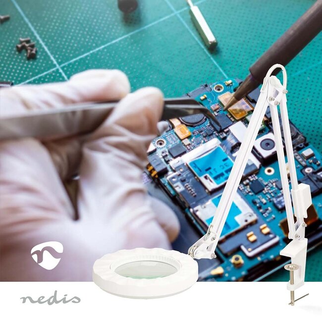 Nedis LED Lupe mit 6W | Tischklemme
