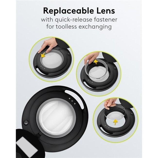 Goobay Premium LED-Lupenlampe | 730 lm (dimmbar) | 9W | Tischklemme | Schwarz